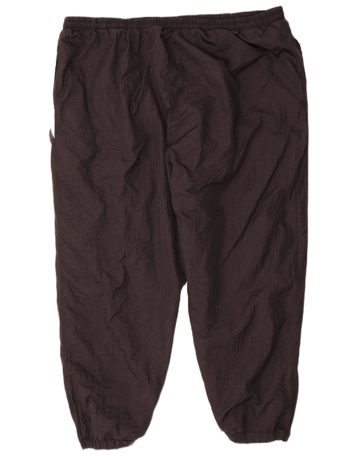Vintage γυναικεία αθλητική φόρμα παντελόνι Joggers UK 24 3XL Μαύρο Πολυαμίδιο