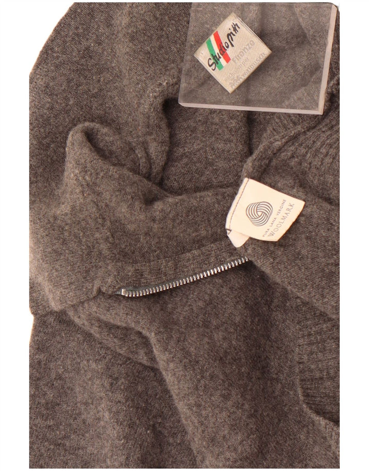 Walbusch Ανδρικό στούντιο Pitti Polo πουλόβερ με λαιμόκοψη 2XL γκρι παρθένο μαλλί
