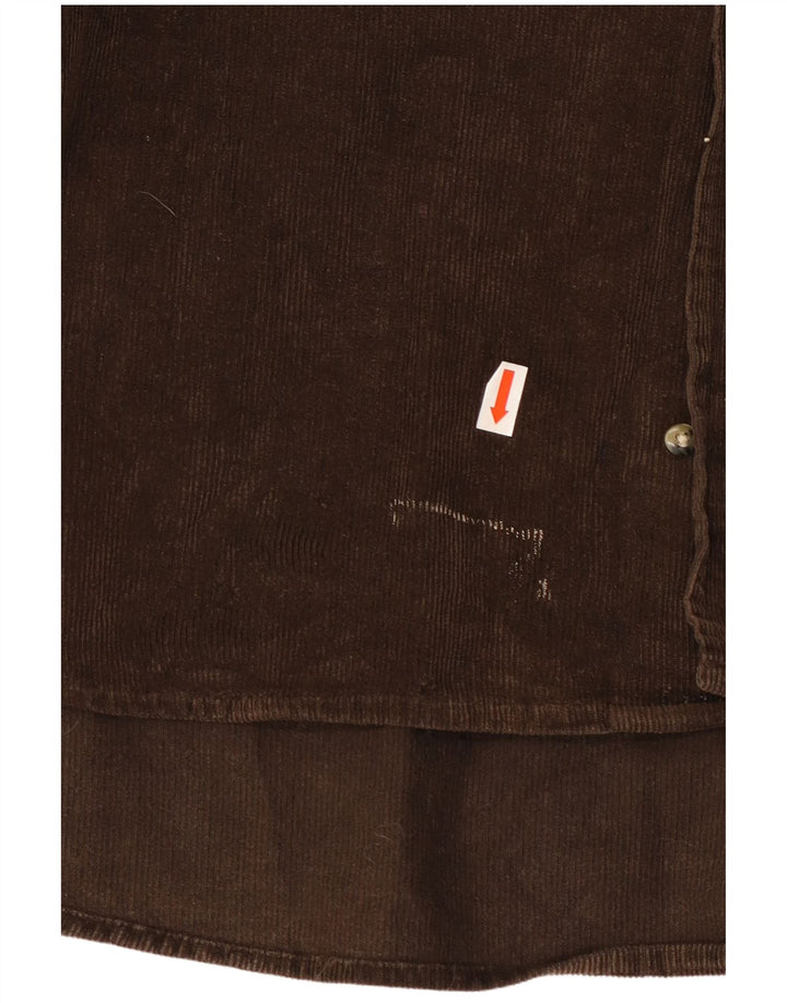 CONTE OF FLORENCE Ανδρικό κοτλέ πουκάμισο 2XL Καφέ Βαμβακερό