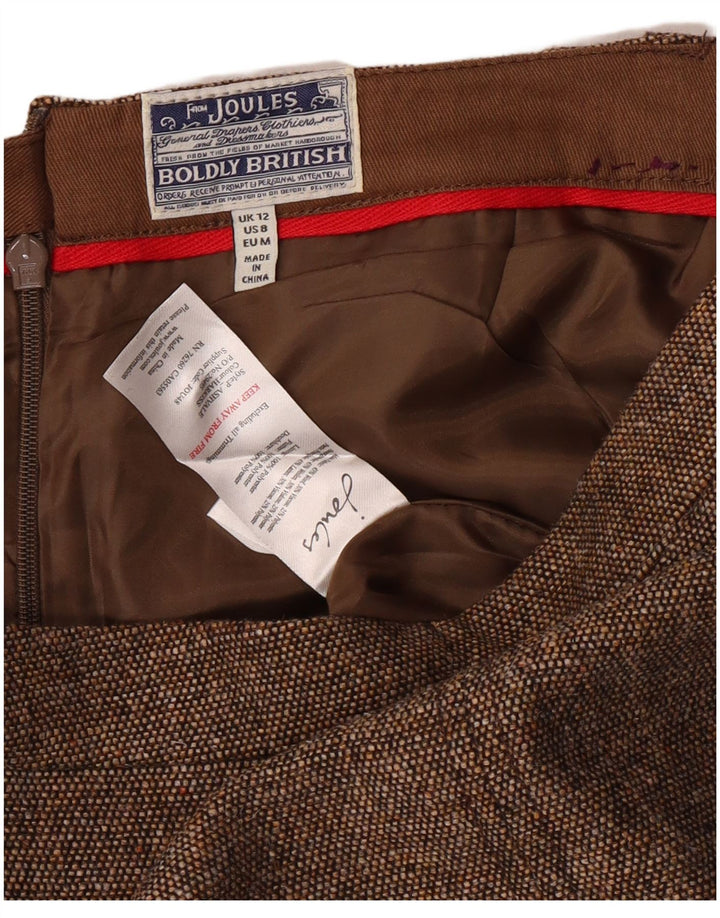 JOULES Γυναικεία Pencil Φούστα UK 12 Medium W28 Καφέ μαλλί