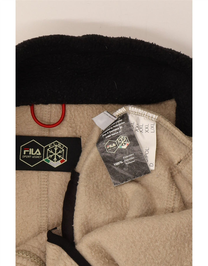 Ανδρικό μπουφάν FILA Fleece UK 44 2XL Beige Colourblock Πολυεστέρας