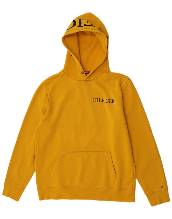 Tommy Hilfiger Ανδρικό γραφικό κουκούλα Jumper XL Κίτρινο βαμβακερό