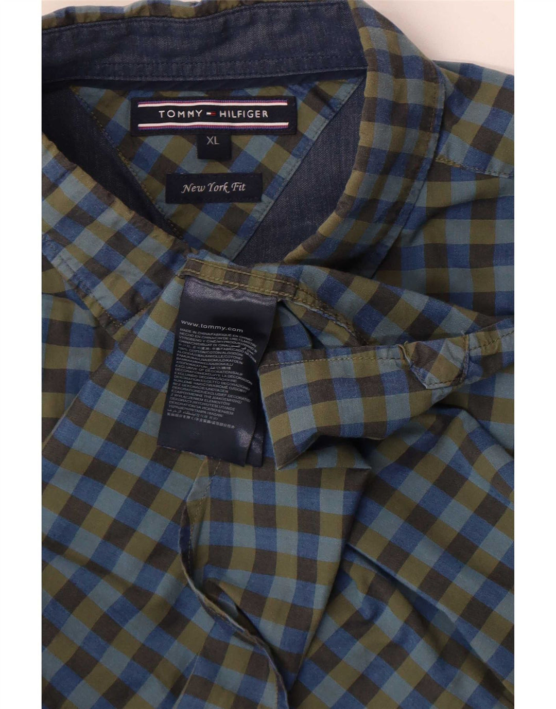 Ανδρικό πουκάμισο Tommy Hilfiger XL Blue Gingham Cotton