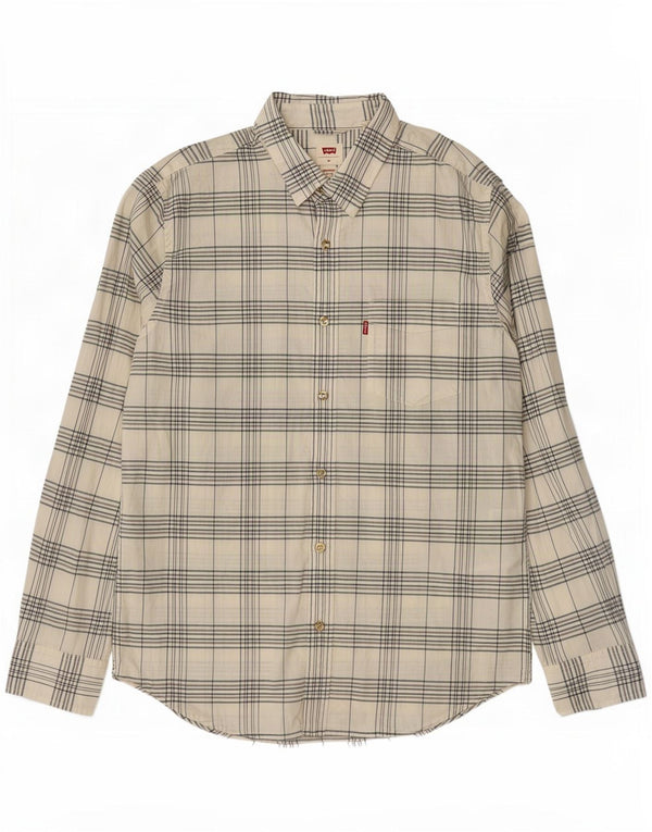 Ανδρικό πουκάμισο Levi's Standard Fit, μεσαίο λευκό βαμβακερό