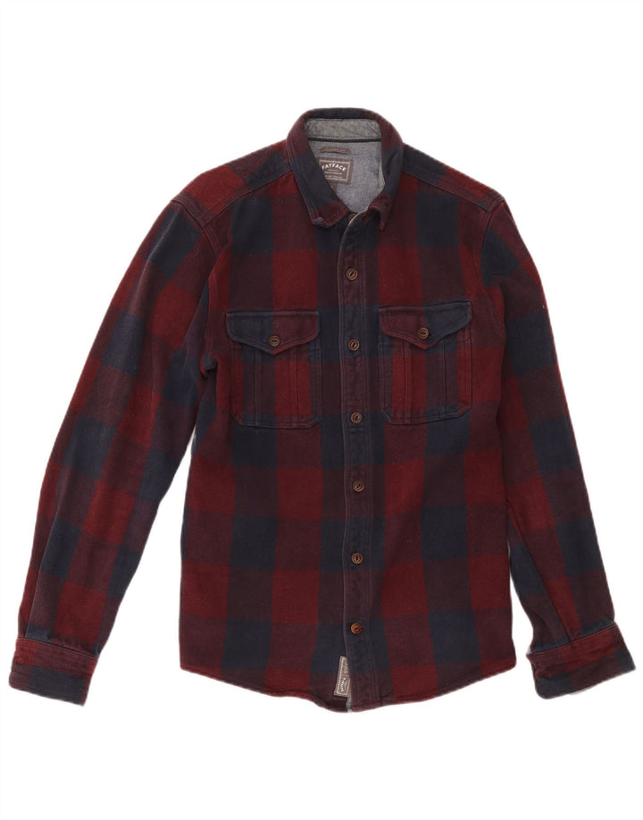 Fat Face Ανδρικό πουκάμισο Classic Fit Flannel Μικρό κόκκινο βαμβακερό