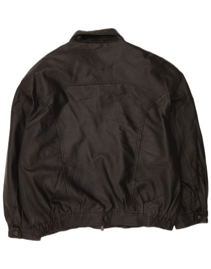 Vintage Ανδρικό Δερμάτινο Μπουφάν UK 42 XL Μαύρο Δερμάτινο