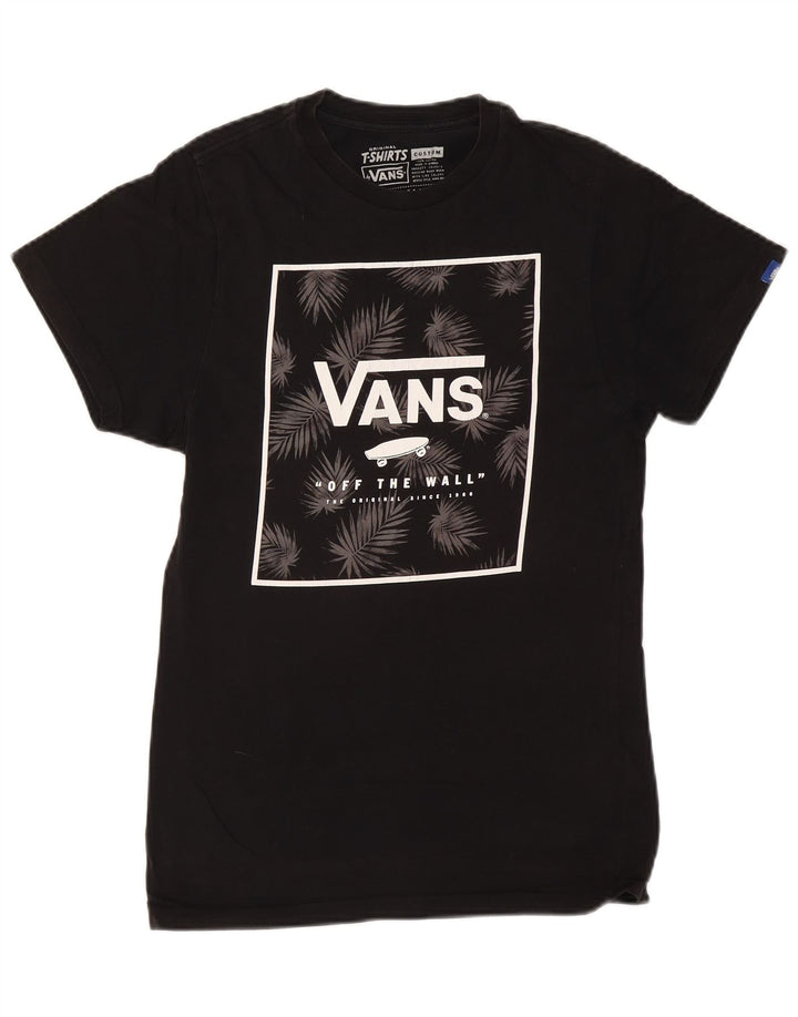 VANS Ανδρικό γραφικό μπλουζάκι με προσαρμοσμένη εφαρμογή, μικρό μαύρο βαμβακερό