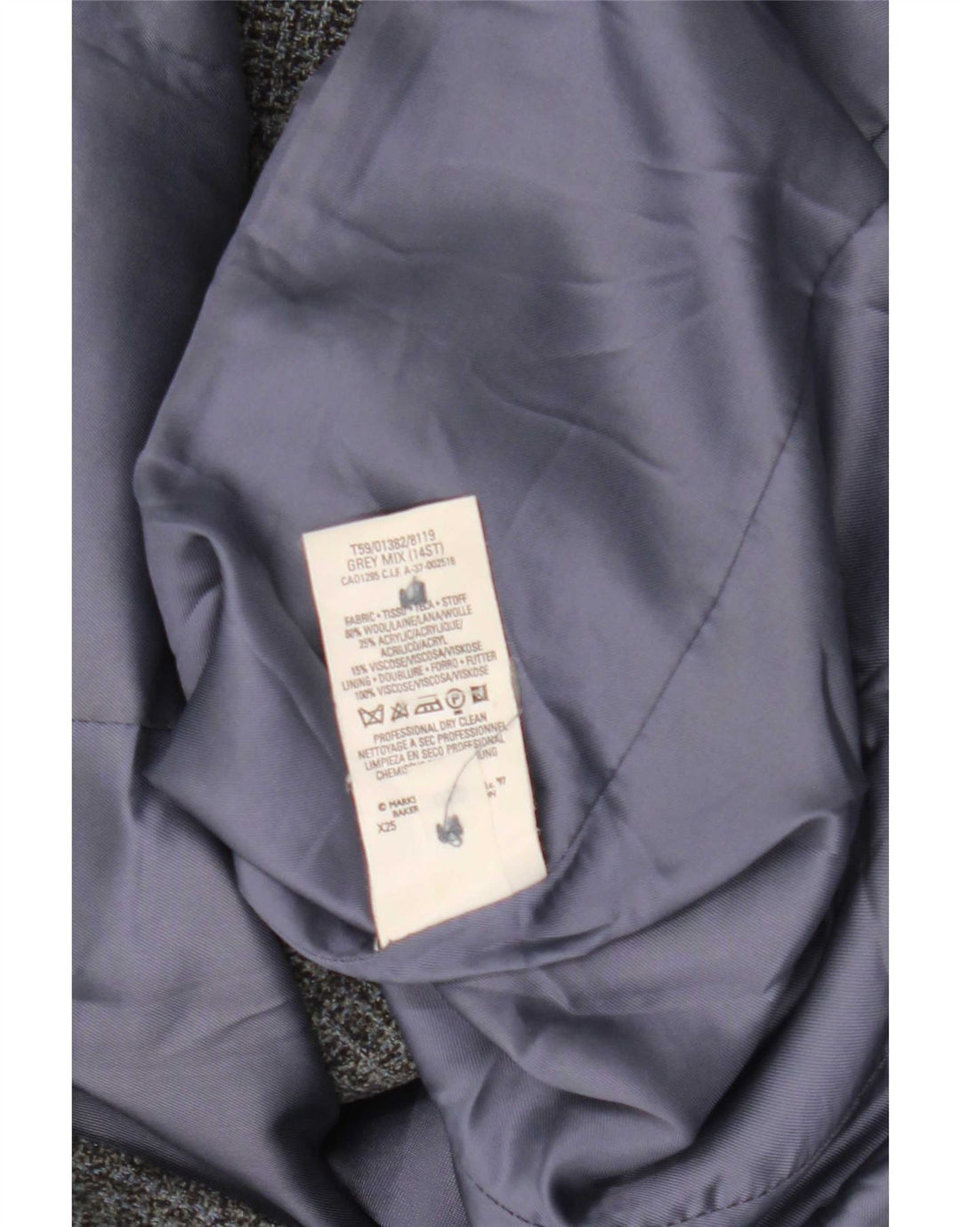Marks & Spencer Γυναικείο Μπουφάν Blazer Standard Fit UK 14 Medium Grey