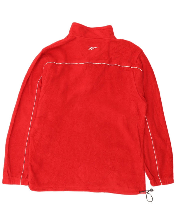 Reebok Ανδρικό Wisconsin με φερμουάρ Fleece Jumper με μεγάλο κόκκινο πολυεστέρα