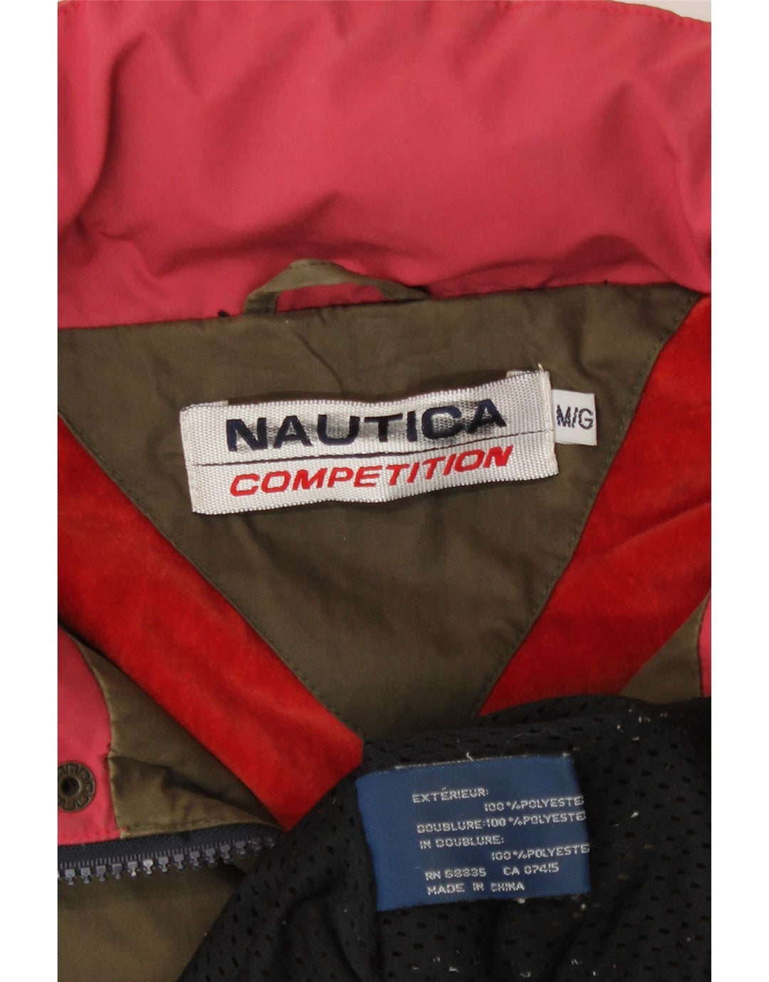 Ανδρικό μπουφάν βροχής με κουκούλα Nautica 38 Medium Khaki Polyester