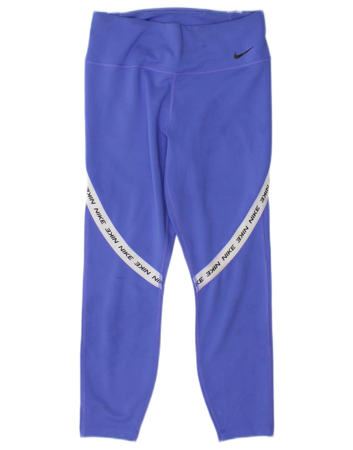 Γυναικεία γραφικά κολάν Capri Nike UK 8 Small Blue Colourblock Πολυεστέρας