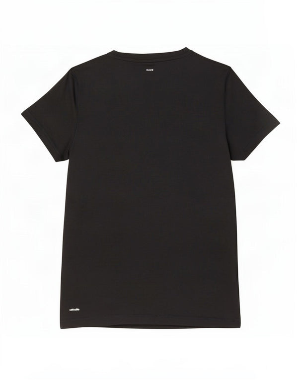 Adidas Γυναικείο T-Shirt Top UK 12/14 Μεσαίο Μαύρο Πολυεστέρας