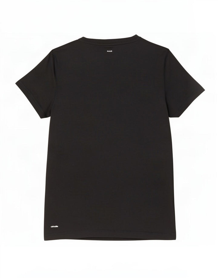 Adidas Γυναικείο T-Shirt Top UK 12/14 Μεσαίο Μαύρο Πολυεστέρας