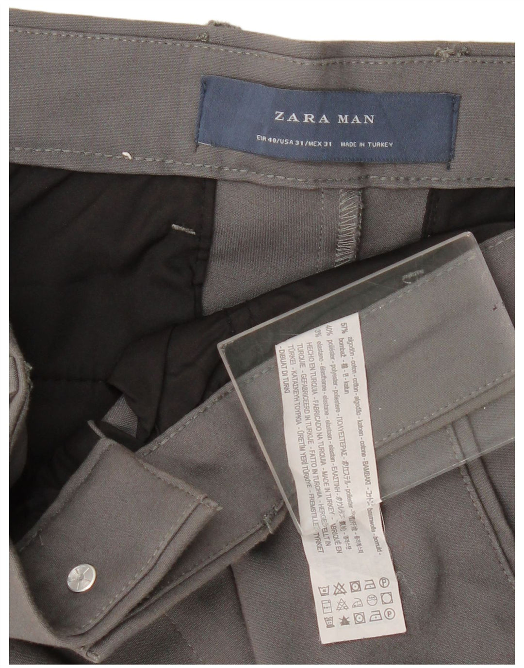 Ανδρικό λεπτό παντελόνι Chino ZARA EU 40 Medium W31 L28 Γκρι βαμβακερό