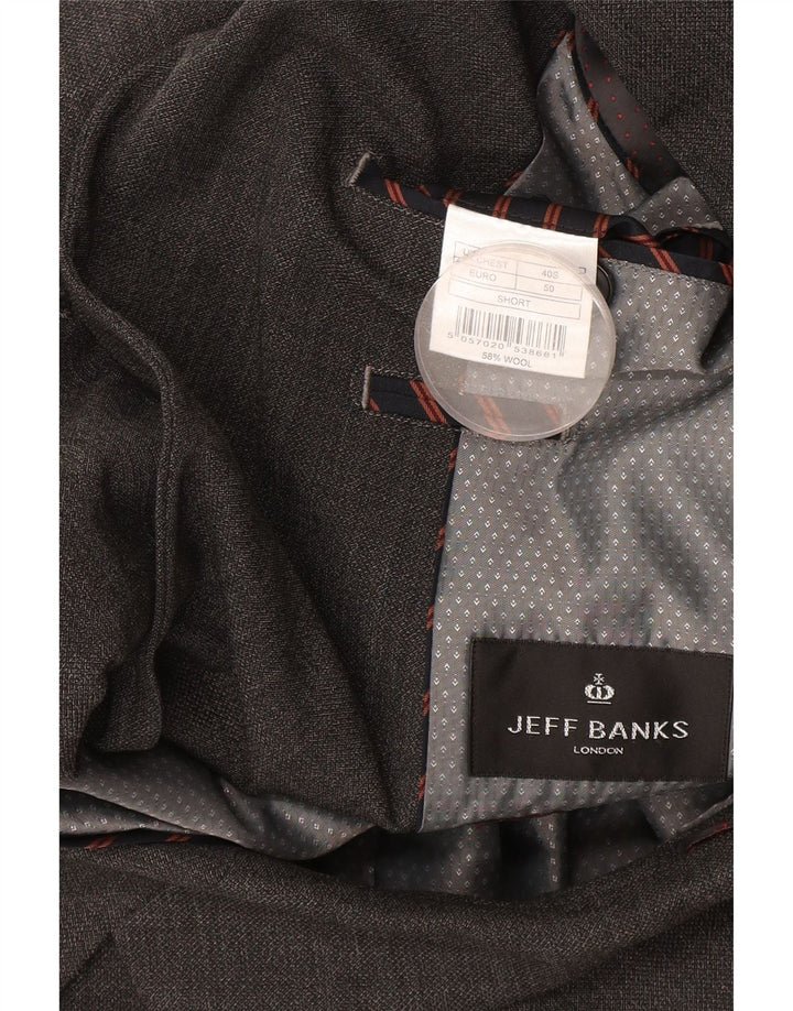 Jeff Banks Ανδρικό τζάκετ μπλέιζερ με 2 κουμπιά EU 50 Large Grey Polyester