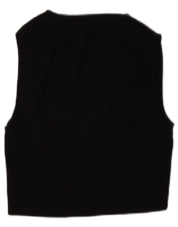 Zara Γυναικείο Crop Vest Top UK 12 Medium Black Viscose