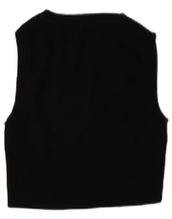 Zara Γυναικείο Crop Vest Top UK 12 Medium Black Viscose