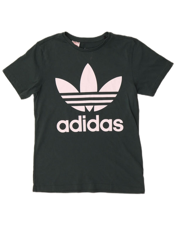 Adidas Boys Graphic T-Shirt Top 13-14 ετών Πράσινο βαμβακερό