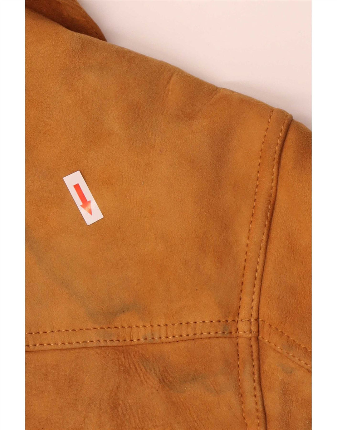 Vintage Ανδρικό Πανωφόρι Shearling IT 48 Medium Beige Leather