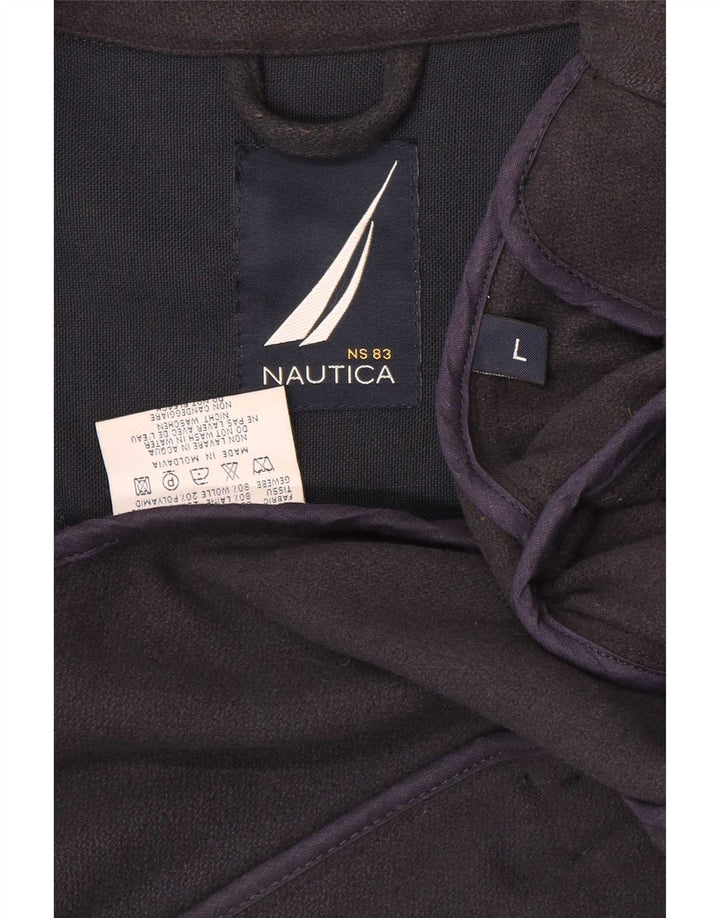 Nautica Ανδρικό παλτό μπιζελιού UK 40 Large Navy Blue Polyamide