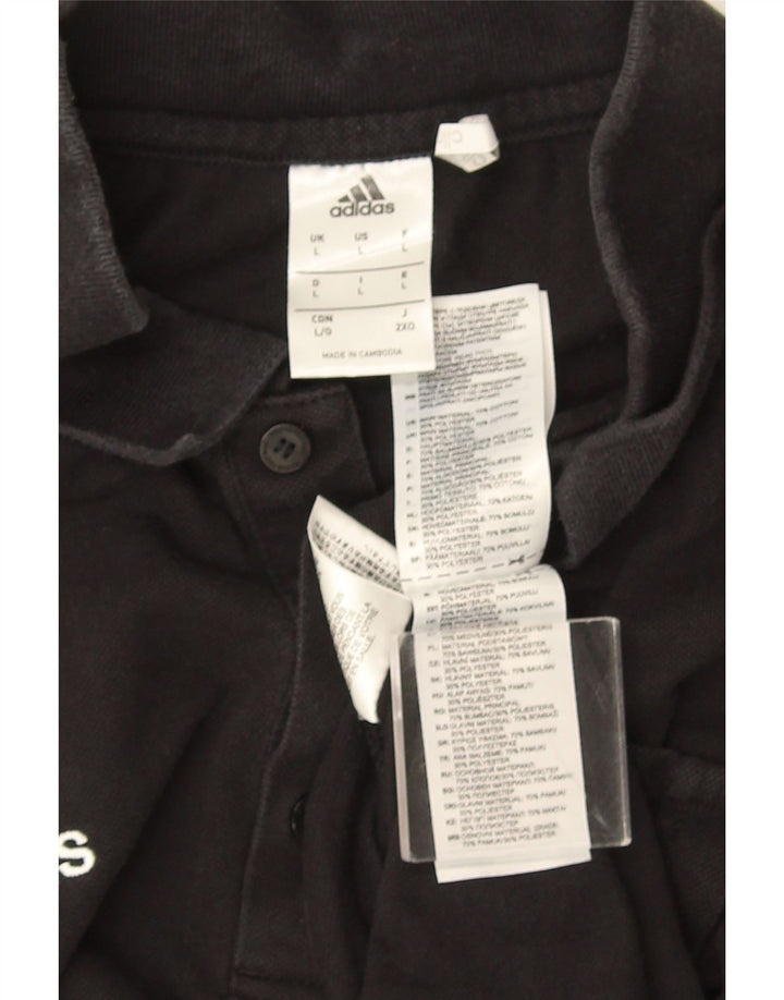 Ανδρικό πουκάμισο Adidas Climalite Polo μεγάλο μαύρο βαμβακερό