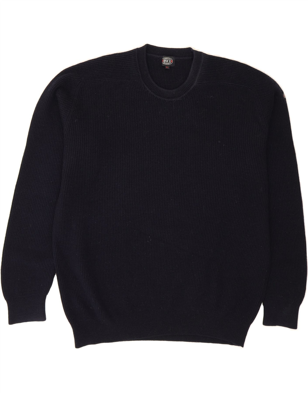 FLY Mens Crew Neck Jumper Sweater IT 54 XL Navy Blue Wool Vintage Fly and Second-Hand Fly from Messina Hembry 