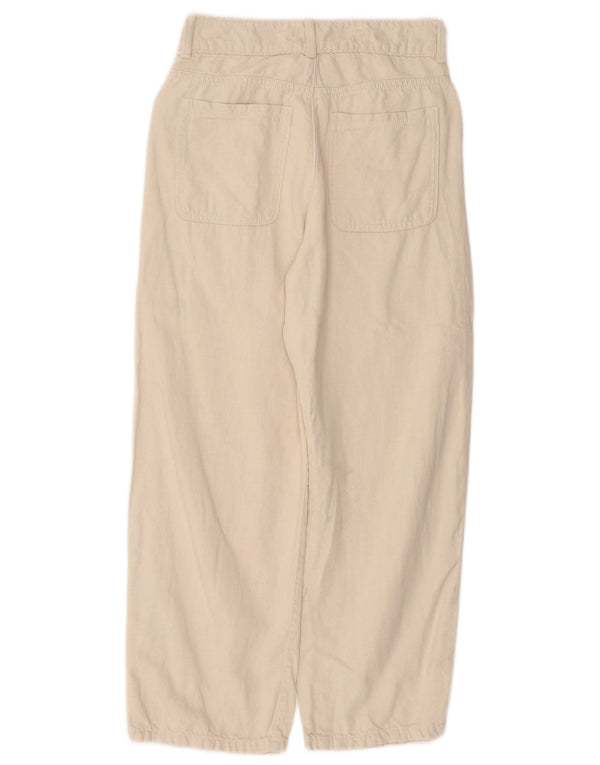 ZARA Γυναικείο Ψηλόμεσο Φαρδύ κομμένο παντελόνι EU 36 XS W26 L25 Μπεζ