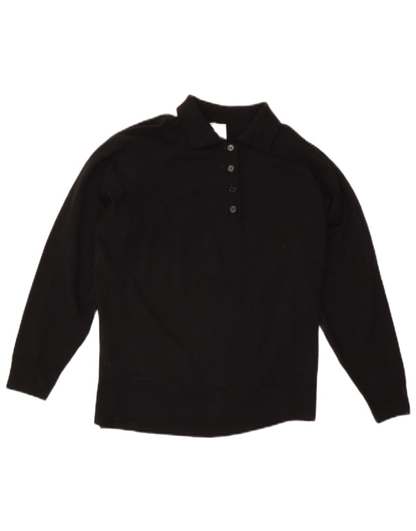 Γυναικείο πουλόβερ με λαιμόκοψη CZARINA UK 16 Large Black Wool