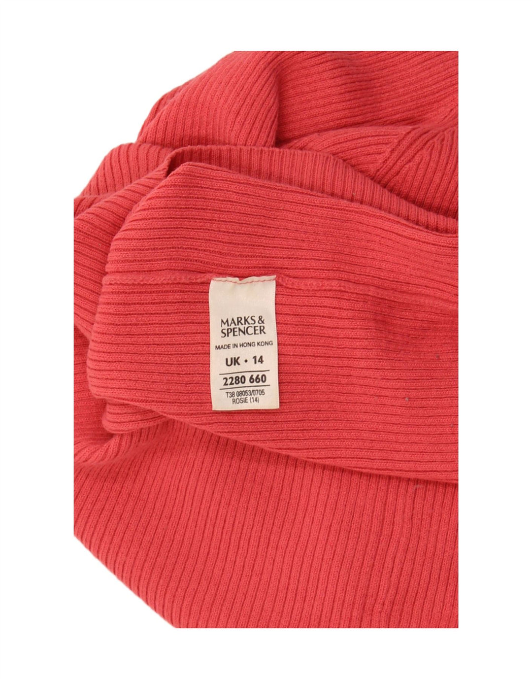 Marks & Spencer Γυναικείο Crop Roll Neck πουλόβερ UK 14 Medium Red