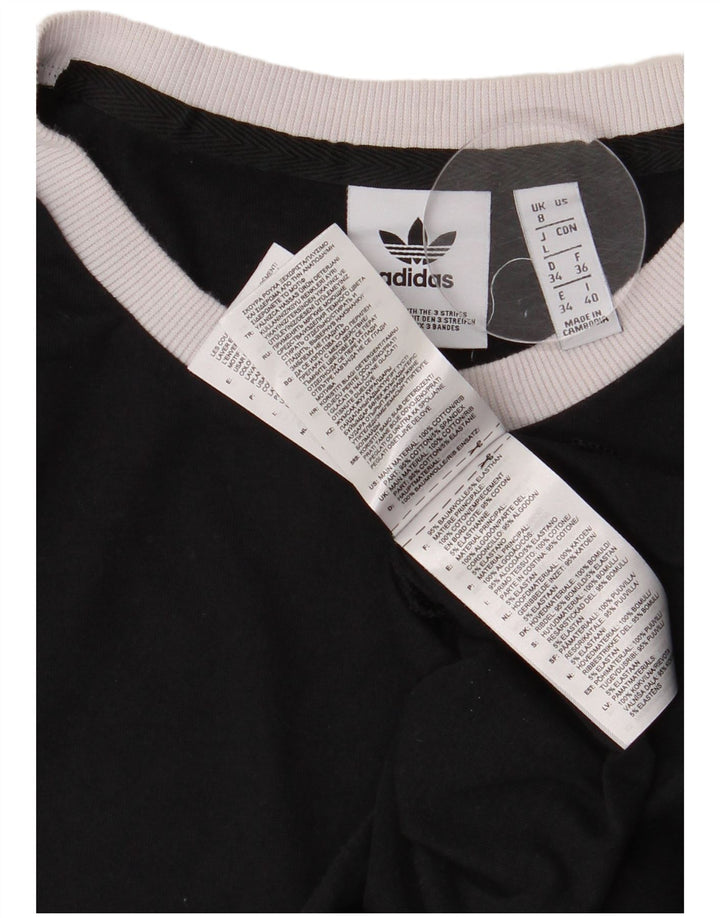Γυναικείο T-Shirt Adidas Top UK 8 Small μαύρο βαμβακερό