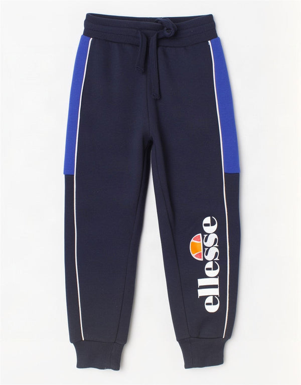 Ellesse Boys Tracksuit Trousers Joggers 3-4 Years Navy Blue Colorblock