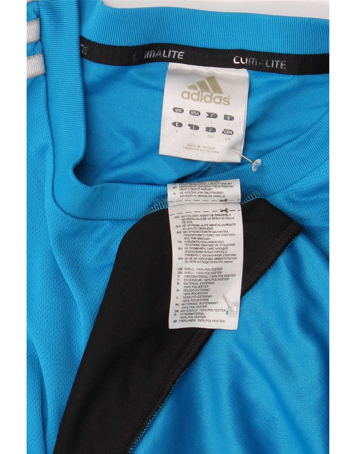 Adidas Ανδρικό T-Shirt Climalite Top Large Blue Colourblock Πολυεστέρας