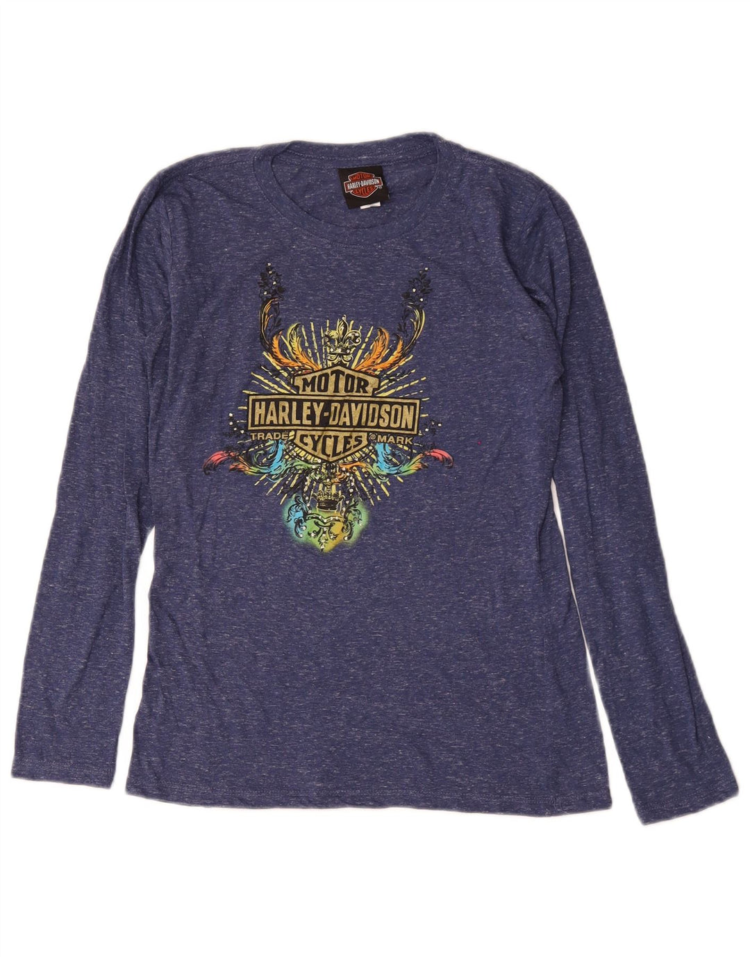 Harley Davidson Γυναικείο τοπ μακρυμάνικο UK 14 Large Navy Blue