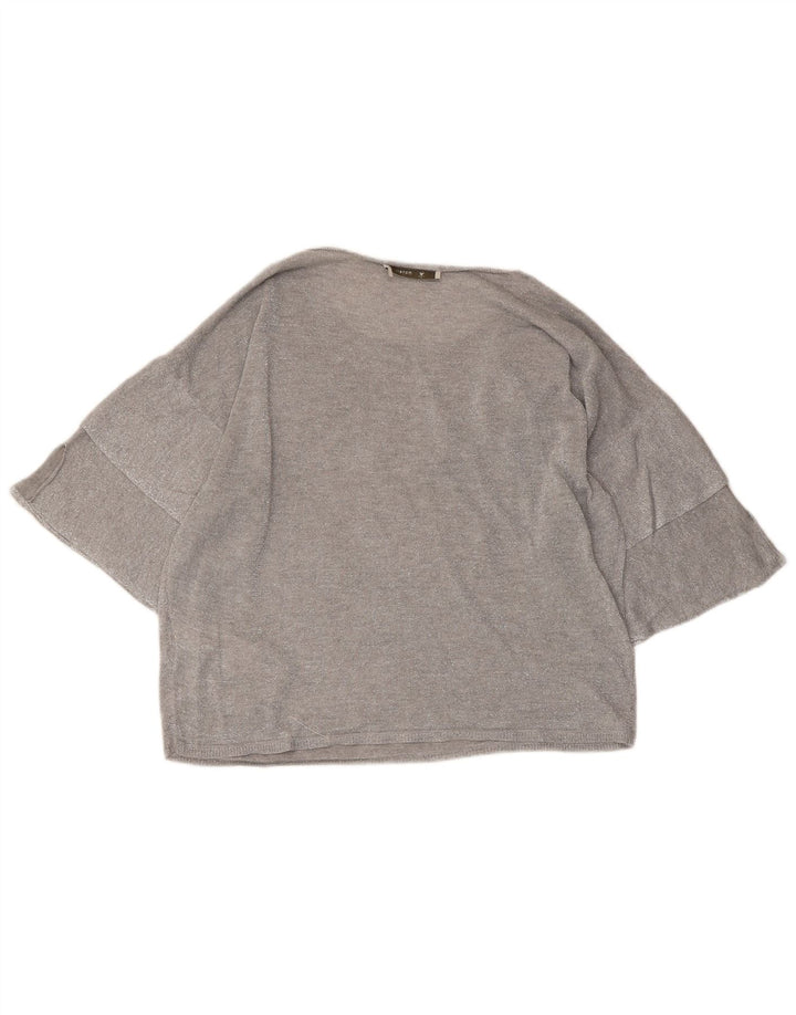MONARI Womens Loose Fit Blouse Top UK 12 Medium Grey Flecked Viscose