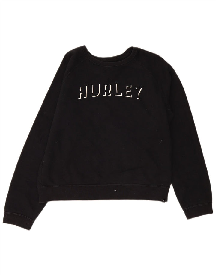 Hurley Γυναικεία υπερμεγέθη Crop γραφική φούτερ Jumper UK 10 Small Black