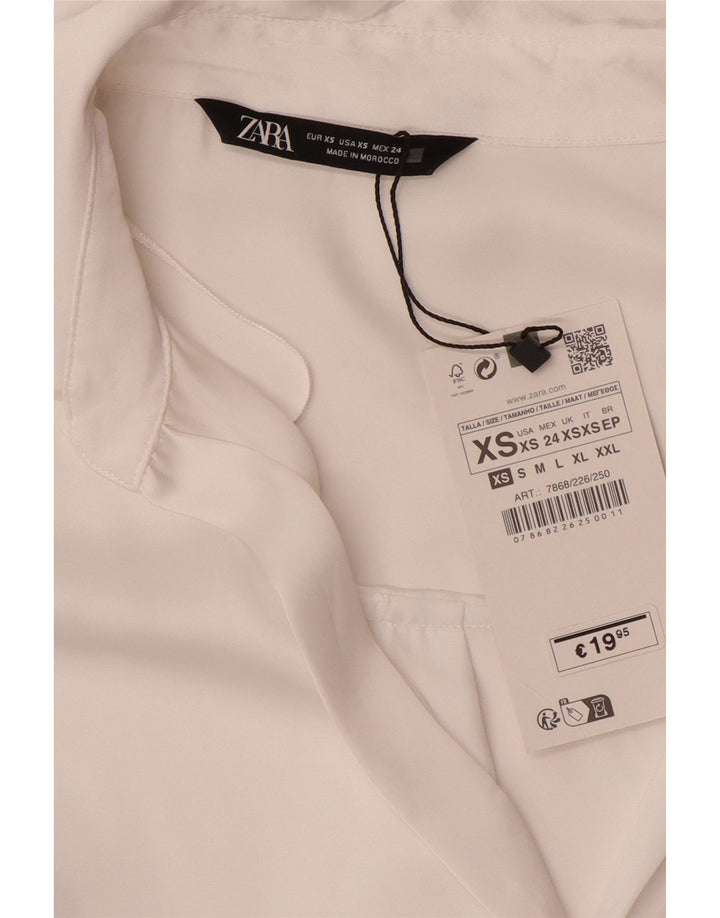 ZARA Γυναικείο πουκάμισο Oversized UK 6 XS Λευκό Πολυεστέρας