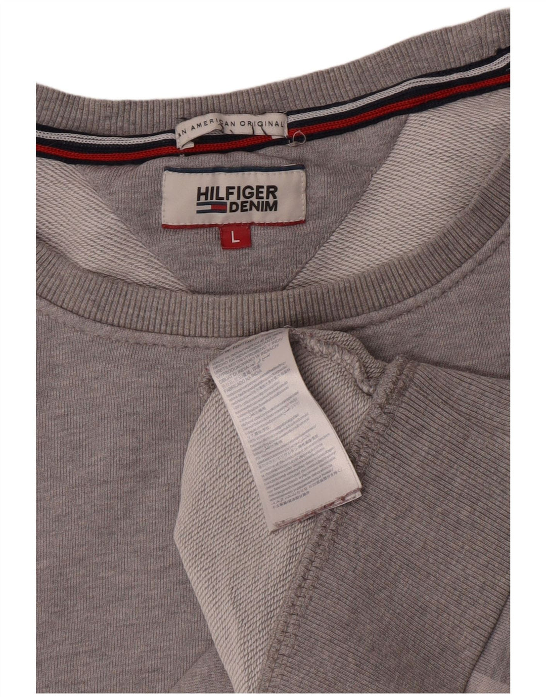 Γραφικό ανδρικό φούτερ Tommy Hilfiger Jumper μεγάλο γκρι βαμβακερό