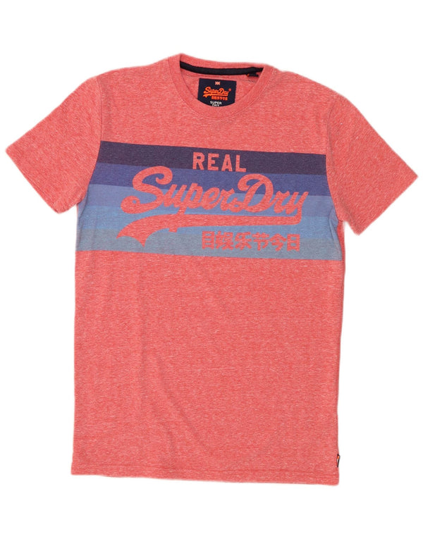 Ανδρικό γραφικό μπλουζάκι Superdry Top Small Pink Flecked Polyester