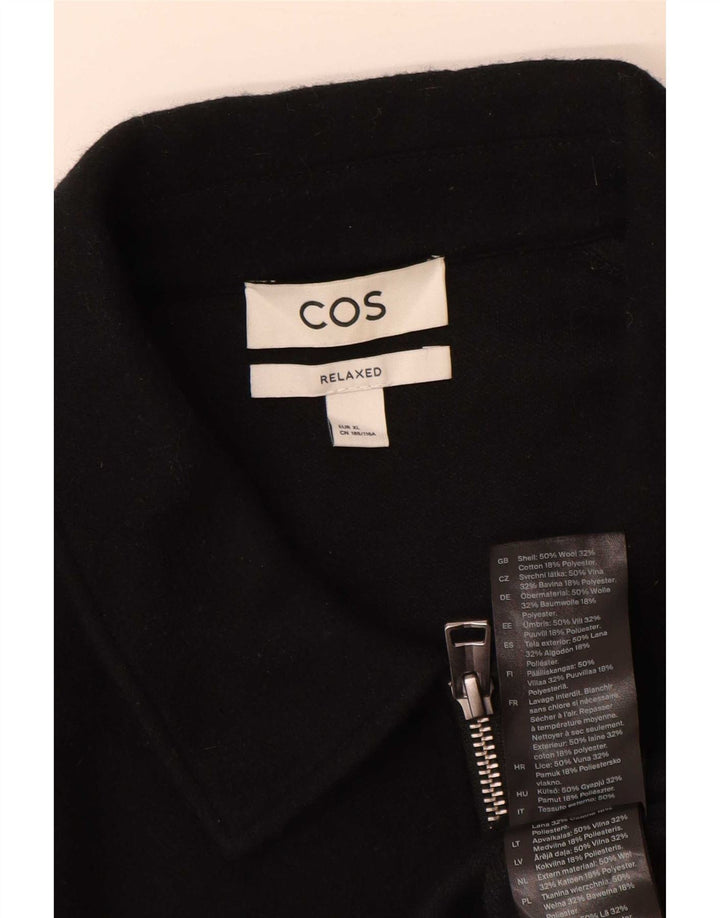 Ανδρικό πουλόβερ Cos Relaxed Polo Neck Jumper XL Μαύρο μάλλινο