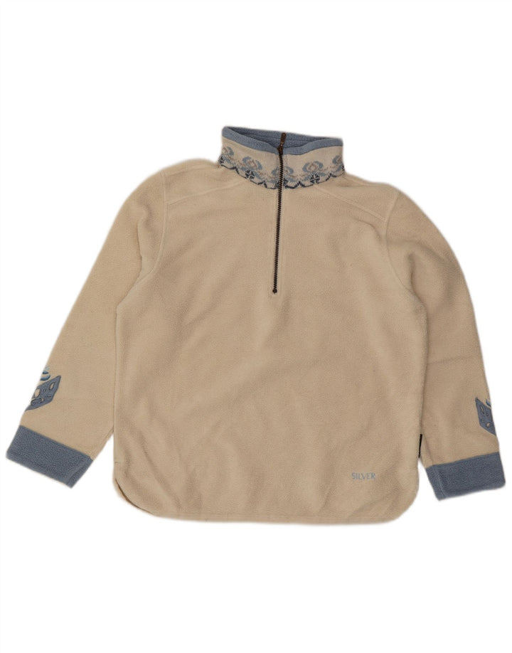 POLARTEC Γυναικείο φερμουάρ με φερμουάρ φλις λαιμόκοψη UK 16 μεγάλο λευκό πολυεστέρας