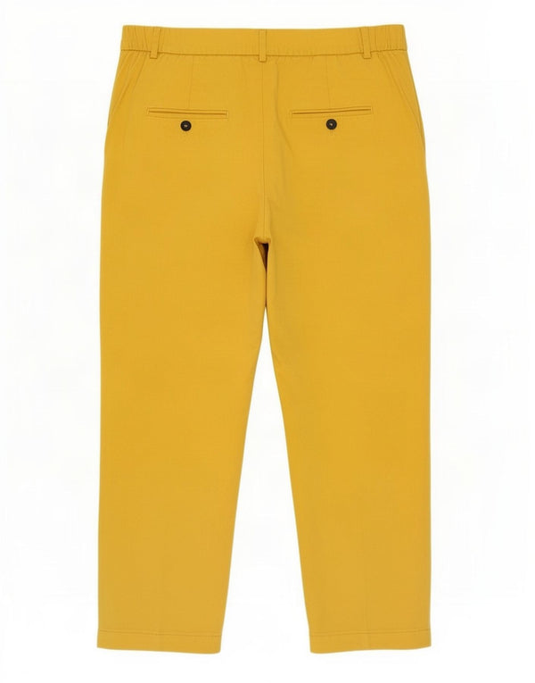 Zara γυναικείο παντελόνι Capri με ψηλόμεσο μεγάλο W32 L22 κίτρινο Lyocell
