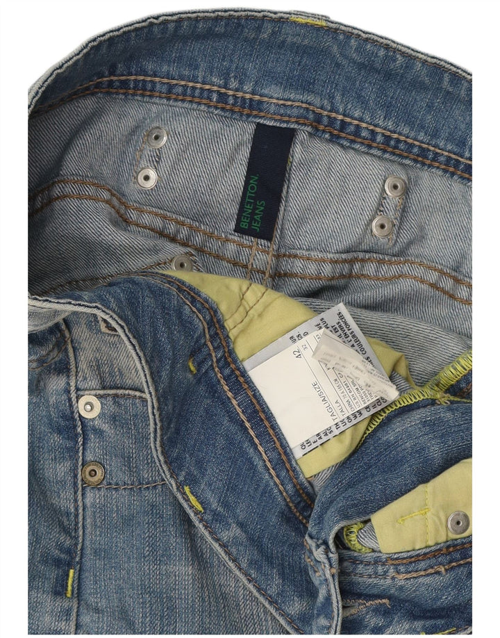 Benetton Γυναικεία Μίνι Τζιν Φούστα IT 42 Medium W32 Μπλε Βαμβακερή