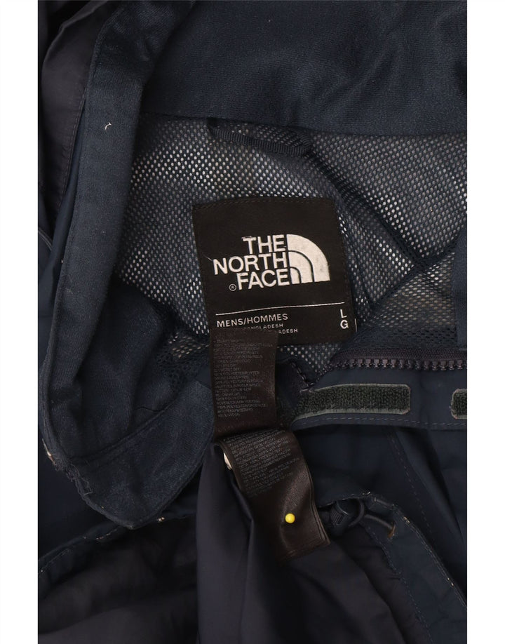 Ανδρικό μπουφάν βροχής με κουκούλα North Face UK 40 Large Navy Blue Polyester