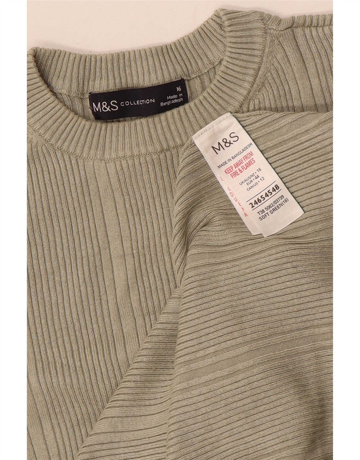 Marks & Spencer Γυναικεία μπλούζα μακρυμάνικη UK 16 μεγάλη χακί βισκόζη