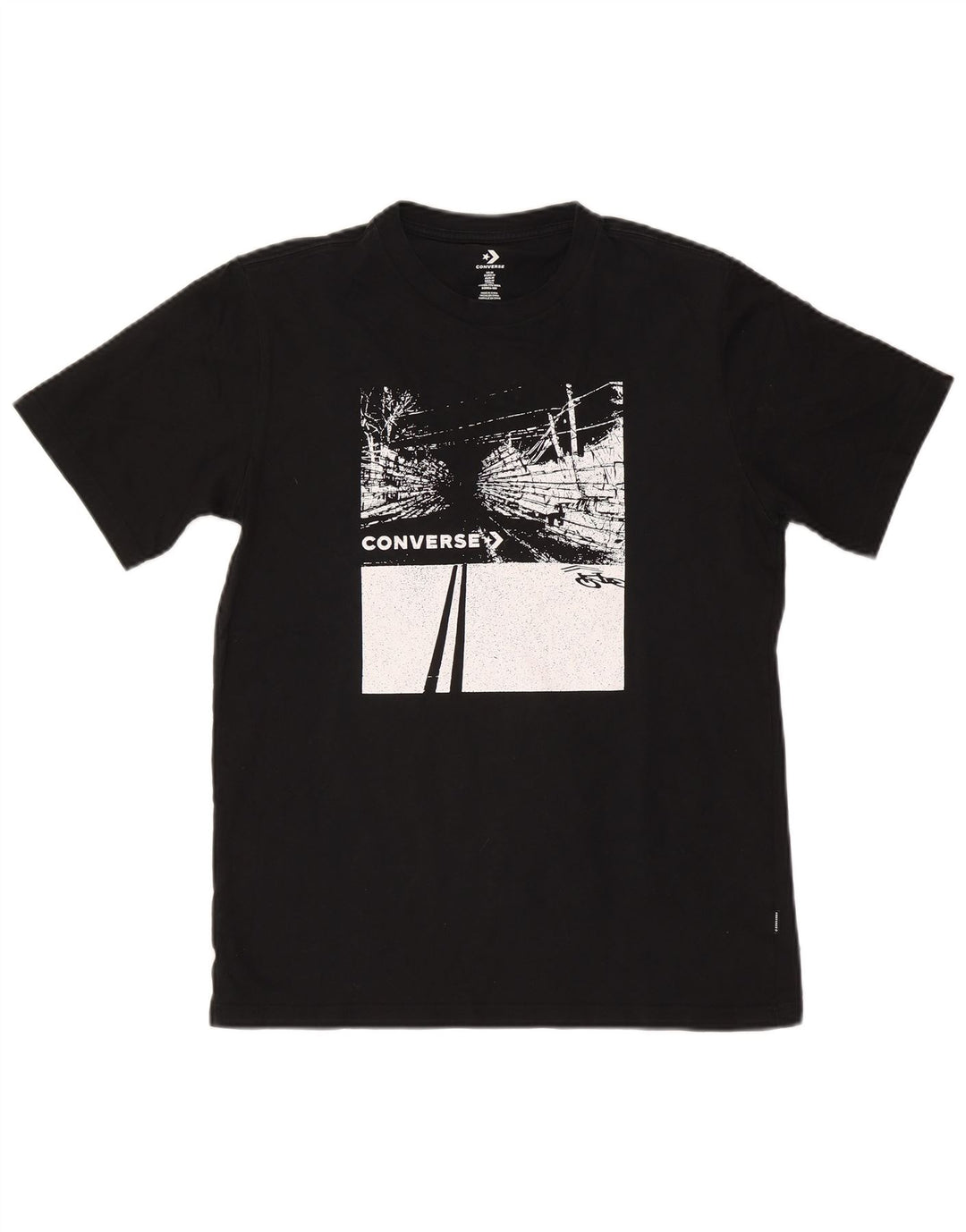 Ανδρικό γραφικό T-Shirt Converse Top Μεσαίο μαύρο βαμβακερό