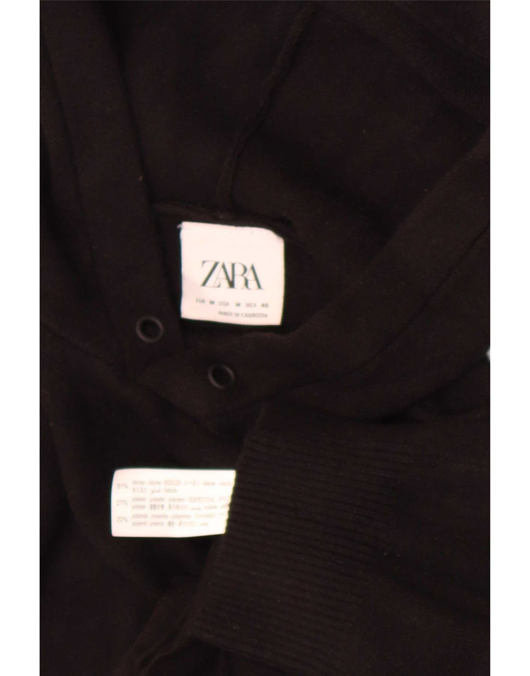 Ανδρικό πουλόβερ με κουκούλα Zara, μεσαία μαύρη βισκόζη