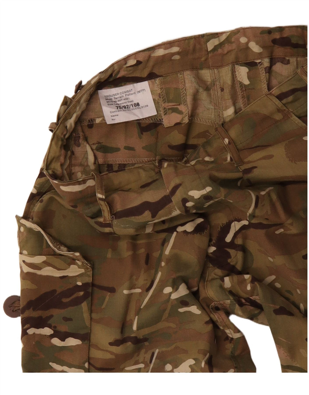 VINTAGE Ανδρικό ίσιο παντελόνι Cargo W34 L29 Χακί Καμουφλάζ Βαμβακερό