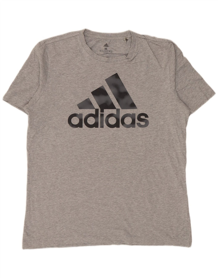 Ανδρικό γραφικό μπλουζάκι ADIDAS Τοπ μεσαίου γκρι βαμβακερό