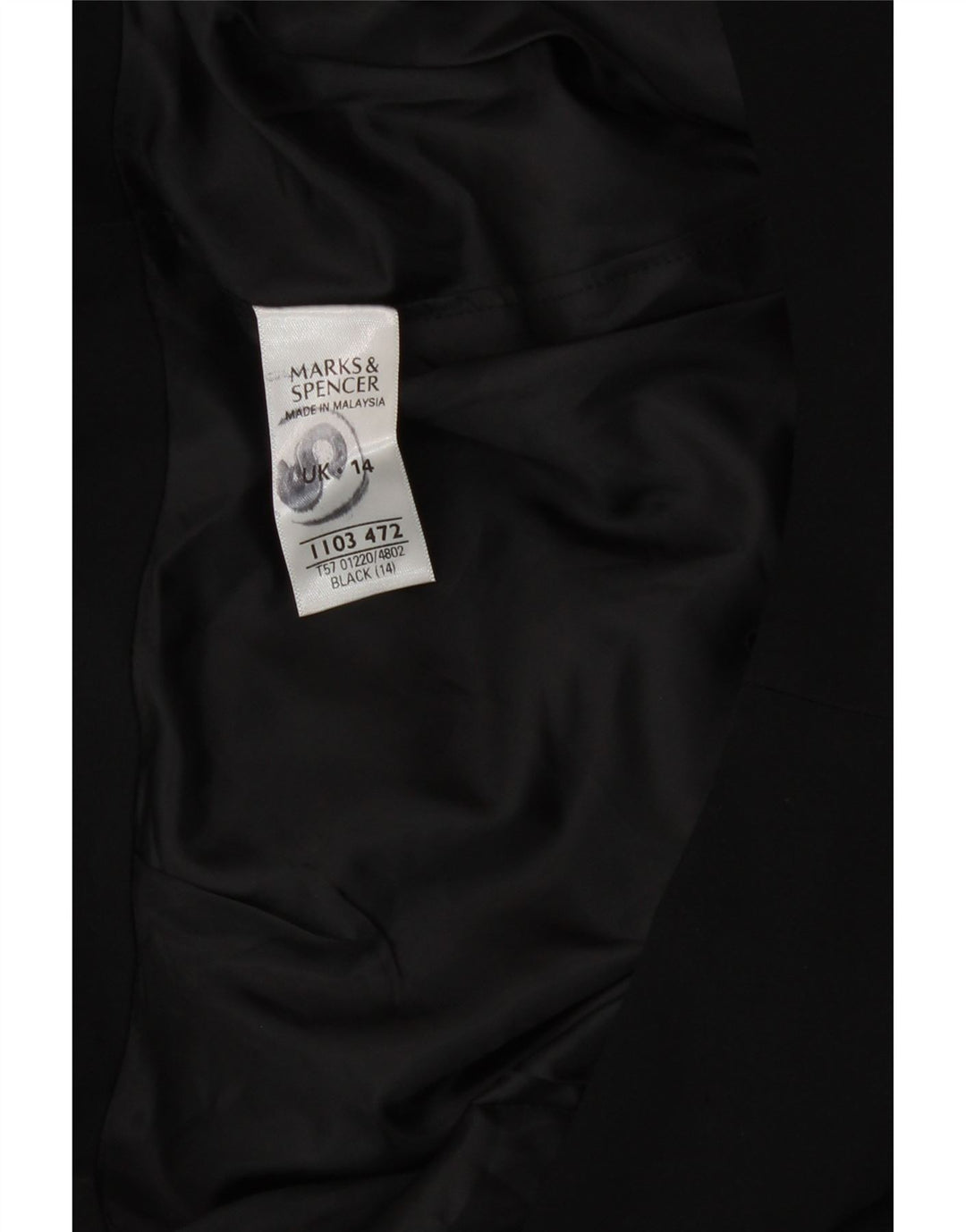 Marks & Spencer Γυναικεία Pencil Φούστα UK 14 Large W32 Μαύρο Πολυεστέρας