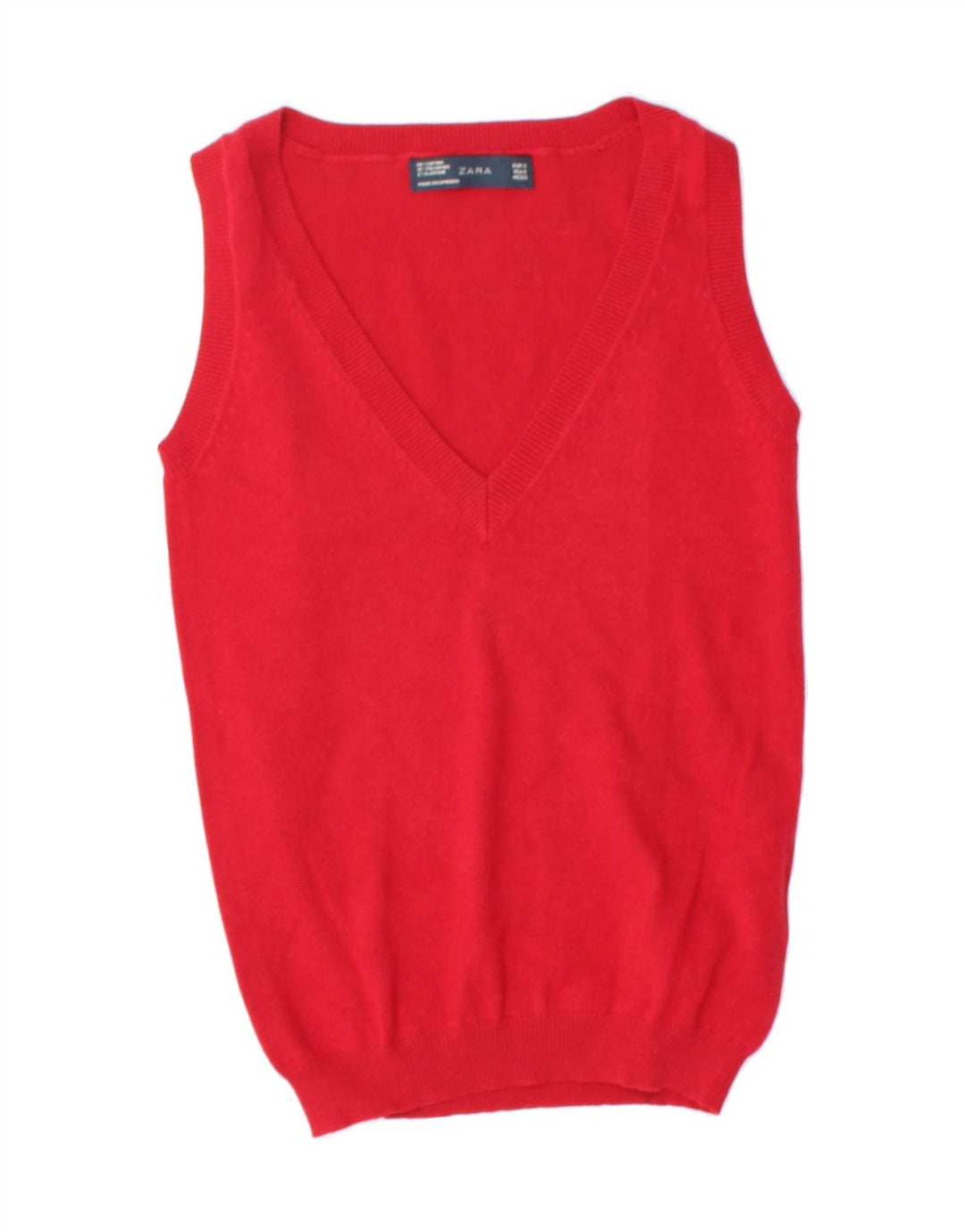 ZARA Womens Vest Tank Top UK 8 Small Red Cotton Vintage Zara and Second-Hand Zara from Messina Hembry 